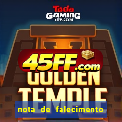 nota de falecimento a tribuna santos hoje